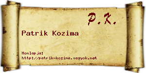 Patrik Kozima névjegykártya